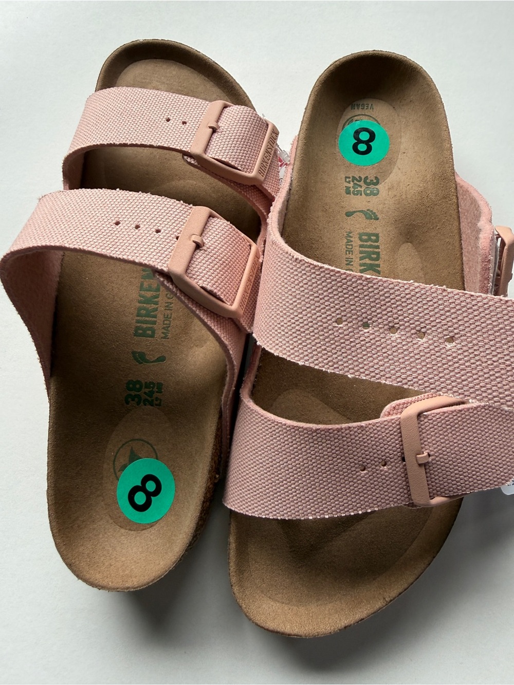 Birkenstock [EU 41] Arizona Canvas Vegan Sandals Narrow Fit Pink - Picture 2 of 11